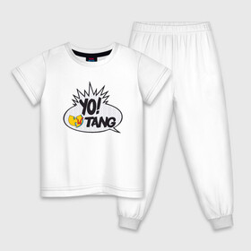 Детская пижама хлопок с принтом Yo! Wu-Tang в Тюмени, 100% хлопок |  брюки и футболка прямого кроя, без карманов, на брюках мягкая резинка на поясе и по низу штанин
 | black | gza | hip hop | method man | music | new york | odb | old school | rap | rza | wu tang | wu tang clan | аудио | винил | ву тэнг | граффити | диджей | кассета | микрофон | музыка | нью йорк | пластинка | рэп | рэпер | хип хоп
