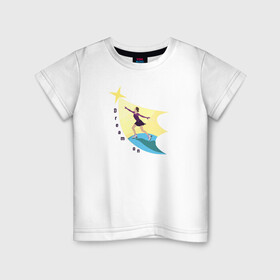 Детская футболка хлопок с принтом Фигуристка в Тюмени, 100% хлопок | круглый вырез горловины, полуприлегающий силуэт, длина до линии бедер | коньки | спорт | фигуристка | фигурное катание | хобби