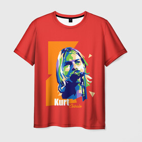 Мужская футболка 3D с принтом Kurt Cobain в Тюмени, 100% полиэфир | прямой крой, круглый вырез горловины, длина до линии бедер | alternative | kurt cobain | metall | music | nirvana | rock | альтернатива | курт кобейн | курт кобэйн | металл | музыка | нирвана | нирванна | рок