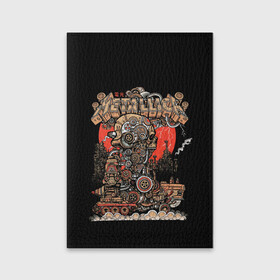 Обложка для паспорта матовая кожа с принтом Стимпанк Металлика в Тюмени, натуральная матовая кожа | размер 19,3 х 13,7 см; прозрачные пластиковые крепления | alternative | metalica | metall | metallica | music | rock | альтернатива | джеймс хэтфилд | металика | металл | металлика | музыка | рок