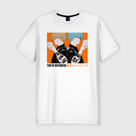 Мужская футболка хлопок Slim с принтом Tokyo Revengers  в Тюмени, 92% хлопок, 8% лайкра | приталенный силуэт, круглый вырез ворота, длина до линии бедра, короткий рукав | anime | tokyo revengers | аниме | манга | токийские мстители