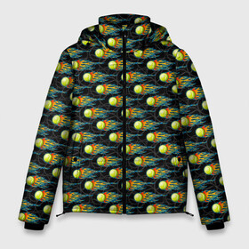 Мужская зимняя куртка 3D с принтом Теннисные Мячики в Тюмени, верх — 100% полиэстер; подкладка — 100% полиэстер; утеплитель — 100% полиэстер | длина ниже бедра, свободный силуэт Оверсайз. Есть воротник-стойка, отстегивающийся капюшон и ветрозащитная планка. 

Боковые карманы с листочкой на кнопках и внутренний карман на молнии. | atp | itf | wta | игра | кубок дэвиса | кубок кремля | кубок уайтмен | кубок федерации | кубок хопмана | ракетка | соревнования | спорт | теннис | теннисный клуб | теннисный мяч | турнир большого шлема