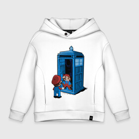 Детское худи Oversize хлопок с принтом Tardis Mario в Тюмени, френч-терри — 70% хлопок, 30% полиэстер. Мягкий теплый начес внутри —100% хлопок | боковые карманы, эластичные манжеты и нижняя кромка, капюшон на магнитной кнопке | doctor who | future | space | tardis | time | будка | будущее | время | галактика | доктор кто | космос | марио | машина времени | наука | приключения | пространство | профессор | прошлое | сериал | тардис | телепорт | уче