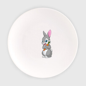 Тарелка с принтом Зайка в Тюмени, фарфор | диаметр - 210 мм
диаметр для нанесения принта - 120 мм | Тематика изображения на принте: животное | зайчик | заяц | зверь | кролик | морковка | пушистый | серый зайка | уши | хвост