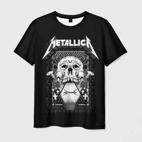 Мужская футболка 3D с принтом Death magnetic в Тюмени, 100% полиэфир | прямой крой, круглый вырез горловины, длина до линии бедер | alternative | metalica | metall | metallica | music | rock | альтернатива | джеймс хэтфилд | металика | металл | металлика | музыка | рок