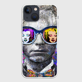 Чехол для iPhone 13 mini с принтом Andy Warhol (Энди Уорхол) в Тюмени,  |  | Тематика изображения на принте: andy warhol | warhol | бабочка | берюзовая | бирюзовая мэрилин | галстук бабочка | картина | мерелин | мерлин | мэрелин | мэрилин | очки | портрет | уорхол | энди уорхол | эндрю уорхол