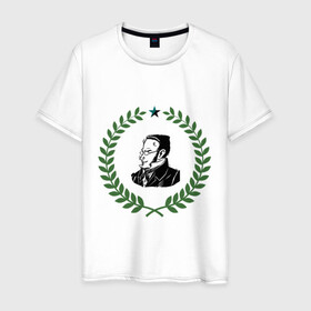 Мужская футболка хлопок с принтом Макс Штирнер в Тюмени, 100% хлопок | прямой крой, круглый вырез горловины, длина до линии бедер, слегка спущенное плечо. | anarchy | spook | stirner | анархизм | исторические личности | философы | штирнер