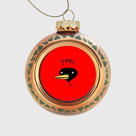Стеклянный ёлочный шар с принтом Омская Птица в Тюмени, Стекло | Диаметр: 80 мм | winged doom | вингедум | мемы | омск | птица