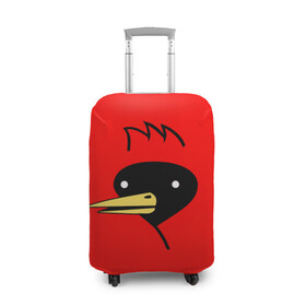 Чехол для чемодана 3D с принтом Омская Птица в Тюмени, 86% полиэфир, 14% спандекс | двустороннее нанесение принта, прорези для ручек и колес | winged doom | вингедум | мемы | омск | птица