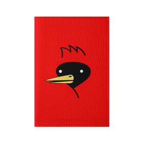 Обложка для паспорта матовая кожа с принтом Омская Птица в Тюмени, натуральная матовая кожа | размер 19,3 х 13,7 см; прозрачные пластиковые крепления | winged doom | вингедум | мемы | омск | птица
