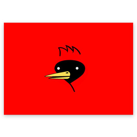 Поздравительная открытка с принтом Омская Птица в Тюмени, 100% бумага | плотность бумаги 280 г/м2, матовая, на обратной стороне линовка и место для марки
 | winged doom | вингедум | мемы | омск | птица