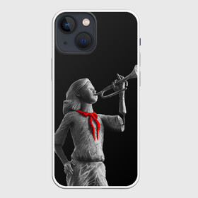 Чехол для iPhone 13 mini с принтом Пищеблок в Тюмени,  |  | галстук | лагерь | памятник | пионер | пионерка | сериал | статуя | труба