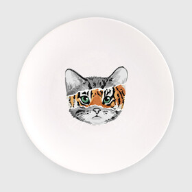 Тарелка с принтом Тигровый гот в Тюмени, фарфор | диаметр - 210 мм
диаметр для нанесения принта - 120 мм | глаза усы | животные | звери | киса | кот | котик | пушистый | рыжий | серий | тигр | уши