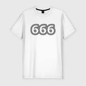 Мужская футболка хлопок Slim с принтом 666 в Тюмени, 92% хлопок, 8% лайкра | приталенный силуэт, круглый вырез ворота, длина до линии бедра, короткий рукав | 666 | апокалипсис | дъявол | число | шесть