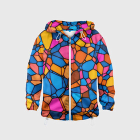 Детская ветровка 3D с принтом Mosaic в Тюмени, 100% полиэстер | подол и капюшон оформлены резинкой с фиксаторами, по бокам два кармана без застежек, один потайной карман на груди | mosaic | мозаика | стекло | текстура