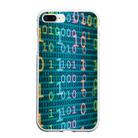 Чехол для iPhone 7Plus/8 Plus матовый с принтом Бинарный код в Тюмени, Силикон | Область печати: задняя сторона чехла, без боковых панелей | binary | code | бинарный | еденица | код | ноль | последовательность | программа