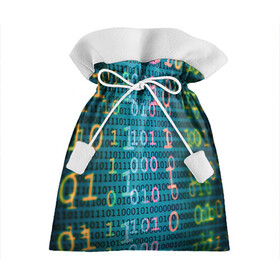 Подарочный 3D мешок с принтом Бинарный код в Тюмени, 100% полиэстер | Размер: 29*39 см | binary | code | бинарный | еденица | код | ноль | последовательность | программа