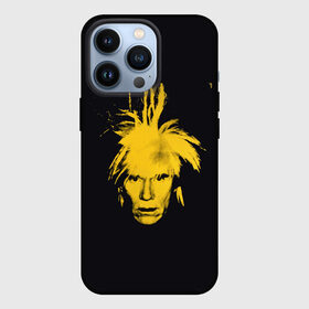 Чехол для iPhone 13 Pro с принтом Желтое лицо Энди Уорхол в Тюмени,  |  | andy warhole | автопортрет | желтое | лицо | художник | черное | энди уорхол