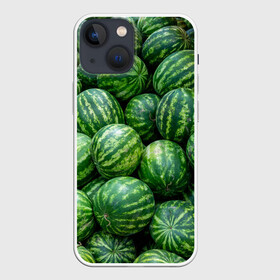 Чехол для iPhone 13 mini с принтом Арбузы в Тюмени,  |  | арбуз | арбузы | зеленый | много | текстура | фрукт | ягода