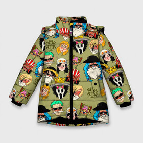 Зимняя куртка для девочек 3D с принтом Персонажи One Piece Большой куш в Тюмени, ткань верха — 100% полиэстер; подклад — 100% полиэстер, утеплитель — 100% полиэстер. | длина ниже бедра, удлиненная спинка, воротник стойка и отстегивающийся капюшон. Есть боковые карманы с листочкой на кнопках, утяжки по низу изделия и внутренний карман на молнии. 

Предусмотрены светоотражающий принт на спинке, радужный светоотражающий элемент на пуллере молнии и на резинке для утяжки. | anime | manga | monkey d. luffy | one piece | аниме | большой куш | ван пис | вон пис | гол д. роджер | кайдо | король пиратов | луфи | луффи | манга | манки д. луффи | нами | нико робин | пират | портгас д. эйс | ророноа зоро