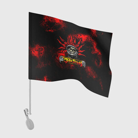 Флаг для автомобиля с принтом Элизиум череп с табличкой в Тюмени, 100% полиэстер | Размер: 30*21 см | elysium | skull | анархия | панк | рок | табличка | череп | элизиум