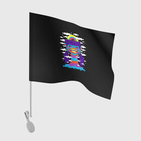 Флаг для автомобиля с принтом Арт /  Pop Art в Тюмени, 100% полиэстер | Размер: 30*21 см | art | pop art | арт | водопад | глаз | губы | девушка | облака | психоделика