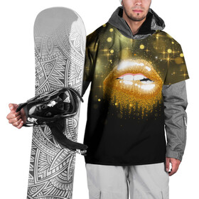 Накидка на куртку 3D с принтом Губы в Тюмени, 100% полиэстер |  | блестки | блестящий | губки | губы | желтый | звезды | краски | отпечаток | поцелуй | розовый | сверкает