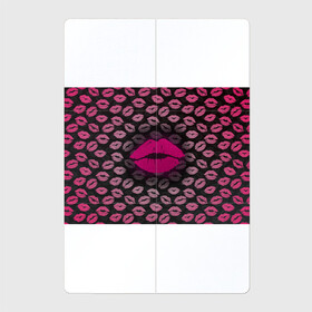 Магнитный плакат 2Х3 с принтом Малиновые губы в Тюмени, Полимерный материал с магнитным слоем | 6 деталей размером 9*9 см | блестки | блестящий | губки | губы | желтый | звезды | краски | отпечаток | поцелуй | розовый | сверкает
