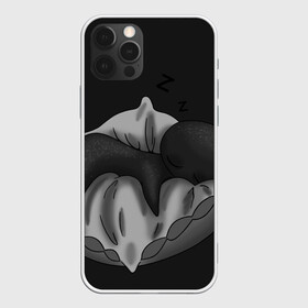 Чехол для iPhone 12 Pro Max с принтом Сплюха в Тюмени, Силикон |  | black | dark | dream | gothic | gray | monochrome | mork2028 | night | shadow | sleep | white | готический | монохромный | морк2028 | ночь | серый | сон | спящий | тень | тьма | чёрно белый