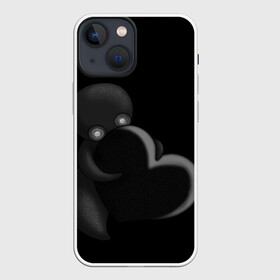 Чехол для iPhone 13 mini с принтом Сердце в Тюмени,  |  | black | dark | gothic | gray | heart | monochrome | mork2028 | shadow | готический | монохромный | морк2028 | сердце | серый | тень | тьма | чёрно белый | чёрный