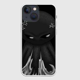 Чехол для iPhone 13 mini с принтом Ом ном ном в Тюмени,  |  | black | dark | gothic | gray | monochrome | mork2028 | shadow | гнев | готический | злость | монохромный | морк2028 | подгорает | полыхает | тёмный | тень | тьма | чёрно белый