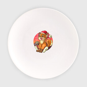 Тарелка с принтом Новогодний лисёнок в Тюмени, фарфор | диаметр - 210 мм
диаметр для нанесения принта - 120 мм | арт | грибочки | дикое животное | иллюстрация | лисёнок
