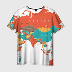 Мужская футболка 3D с принтом Россия мое сердце в Тюмени, 100% полиэфир | прямой крой, круглый вырез горловины, длина до линии бедер | великая россия | карта россии | россия | россия триколор | сибирь   сердце россии