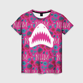 Женская футболка 3D с принтом King Shark | Num Num Num в Тюмени, 100% полиэфир ( синтетическое хлопкоподобное полотно) | прямой крой, круглый вырез горловины, длина до линии бедер | king shark | nanaue | suicide squad | the suicide squad | vdzabma | кинг шарк | король акул | король акула | нэнуэ