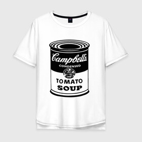 Мужская футболка хлопок Oversize с принтом Энди Уорхол суп Кэмпбелл в Тюмени, 100% хлопок | свободный крой, круглый ворот, “спинка” длиннее передней части | andy warhol | искусство | суп кэмпбелл | энди уорхол