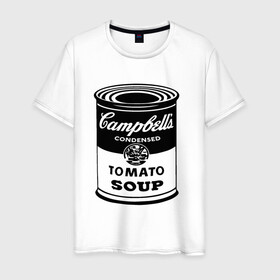 Мужская футболка хлопок с принтом Энди Уорхол суп Кэмпбелл в Тюмени, 100% хлопок | прямой крой, круглый вырез горловины, длина до линии бедер, слегка спущенное плечо. | andy warhol | искусство | суп кэмпбелл | энди уорхол