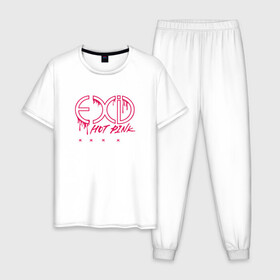 Мужская пижама хлопок с принтом EXID Hot Pink  в Тюмени, 100% хлопок | брюки и футболка прямого кроя, без карманов, на брюках мягкая резинка на поясе и по низу штанин
 | 3racha | bts | bts idol | exid hot pink | ikon | kpop | stay gold | кейпоп | корейская музыка | корея | кпоп | поп