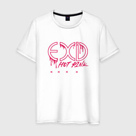 Мужская футболка хлопок с принтом EXID Hot Pink  в Тюмени, 100% хлопок | прямой крой, круглый вырез горловины, длина до линии бедер, слегка спущенное плечо. | 3racha | bts | bts idol | exid hot pink | ikon | kpop | stay gold | кейпоп | корейская музыка | корея | кпоп | поп