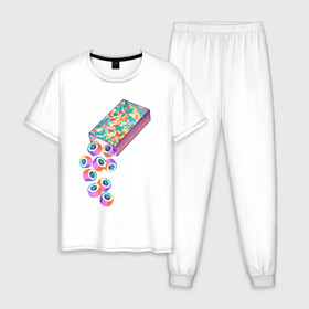 Мужская пижама хлопок с принтом Ko Ko Bop Essential в Тюмени, 100% хлопок | брюки и футболка прямого кроя, без карманов, на брюках мягкая резинка на поясе и по низу штанин
 | Тематика изображения на принте: 3racha | bts | bts idol | exid hot pink | ikon | kokobop essential | kpop | stay gold | txt | кейпоп | корейская музыка | корея | кпоп | поп