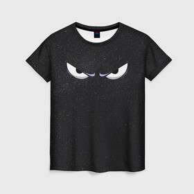Женская футболка 3D с принтом Looking into the abyss в Тюмени, 100% полиэфир ( синтетическое хлопкоподобное полотно) | прямой крой, круглый вырез горловины, длина до линии бедер | бездна. | взгляд | звезды | космос | тьма