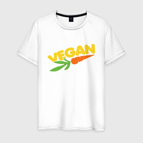 Мужская футболка хлопок с принтом Веган - Морковь в Тюмени, 100% хлопок | прямой крой, круглый вырез горловины, длина до линии бедер, слегка спущенное плечо. | green | greenpaece | nature | sport | vegan | yoga | веган | вегетарианец | гринпис | еда | животные | жизнь | здоровье | зеленый | йога | мир | овощи | пища | планета | природа | растение | спорт | тело | фрукты