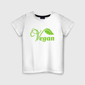 Детская футболка хлопок с принтом Vegan Power в Тюмени, 100% хлопок | круглый вырез горловины, полуприлегающий силуэт, длина до линии бедер | green | greenpaece | nature | sport | vegan | yoga | веган | вегетарианец | гринпис | еда | животные | жизнь | здоровье | зеленый | йога | мир | овощи | пища | планета | природа | растение | спорт | тело | фрукты