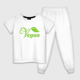 Детская пижама хлопок с принтом Vegan Power в Тюмени, 100% хлопок |  брюки и футболка прямого кроя, без карманов, на брюках мягкая резинка на поясе и по низу штанин
 | green | greenpaece | nature | sport | vegan | yoga | веган | вегетарианец | гринпис | еда | животные | жизнь | здоровье | зеленый | йога | мир | овощи | пища | планета | природа | растение | спорт | тело | фрукты