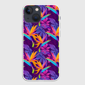 Чехол для iPhone 13 mini с принтом Тропические листья в Тюмени,  |  | абстракция | листья | паттерн | текстуры | тропики | узоры | цветы