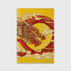 Обложка для паспорта матовая кожа с принтом Китайский Дракон, China Dragon в Тюмени, натуральная матовая кожа | размер 19,3 х 13,7 см; прозрачные пластиковые крепления | chinese dragon | dhina dragon | dragon | азиатский дракон | восточный дракон | дракон | китайские драконы | китайский дракон | красный дракон | традиционный китайский дракон | японский дракон