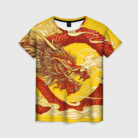 Женская футболка 3D с принтом Китайский Дракон, China Dragon в Тюмени, 100% полиэфир ( синтетическое хлопкоподобное полотно) | прямой крой, круглый вырез горловины, длина до линии бедер | chinese dragon | dhina dragon | dragon | азиатский дракон | восточный дракон | дракон | китайские драконы | китайский дракон | красный дракон | традиционный китайский дракон | японский дракон