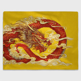 Плед 3D с принтом Китайский Дракон, China Dragon в Тюмени, 100% полиэстер | закругленные углы, все края обработаны. Ткань не мнется и не растягивается | chinese dragon | dhina dragon | dragon | азиатский дракон | восточный дракон | дракон | китайские драконы | китайский дракон | красный дракон | традиционный китайский дракон | японский дракон