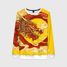 Женский свитшот 3D с принтом Китайский Дракон, China Dragon в Тюмени, 100% полиэстер с мягким внутренним слоем | круглый вырез горловины, мягкая резинка на манжетах и поясе, свободная посадка по фигуре | chinese dragon | dhina dragon | dragon | азиатский дракон | восточный дракон | дракон | китайские драконы | китайский дракон | красный дракон | традиционный китайский дракон | японский дракон