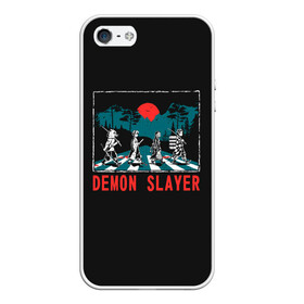 Чехол для iPhone 5/5S матовый с принтом Demon slayer в Тюмени, Силикон | Область печати: задняя сторона чехла, без боковых панелей | anime | beatles | kimetsu no yaiba | аниме | анимэ | битлз | клинок рассекающий демонов