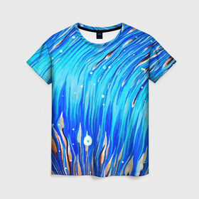 Женская футболка 3D с принтом Морские водоросли! в Тюмени, 100% полиэфир ( синтетическое хлопкоподобное полотно) | прямой крой, круглый вырез горловины, длина до линии бедер | гавайи. | море | океан | отдых | пляж | спокойствие | штиль